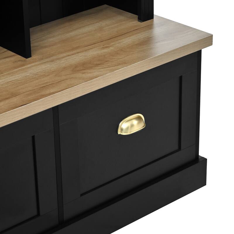 Elegant APP Controlled LED Hall Tree with 9 Hooks and Storage Bench