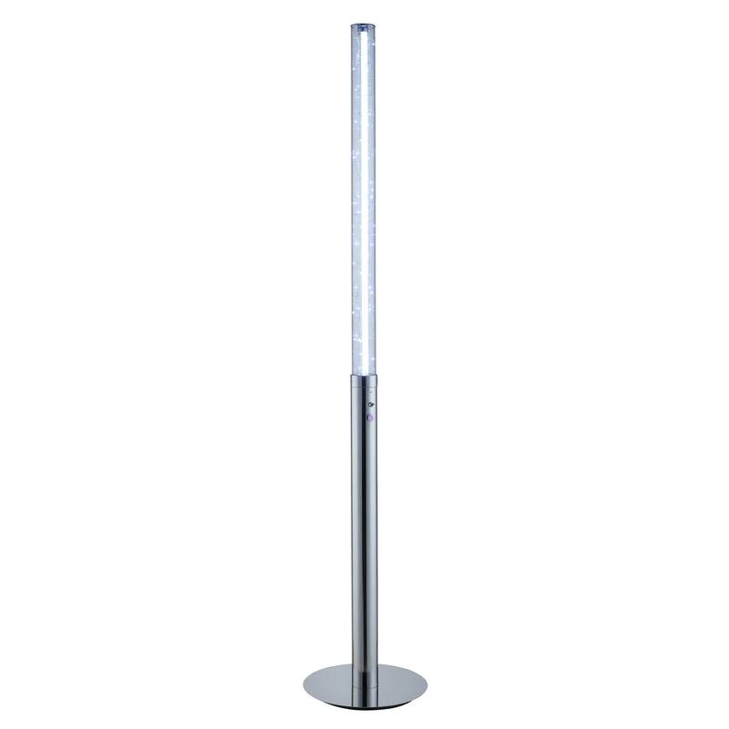 62 Inch Floor Lamp, Modern Cylindrical Design, Tall Round Chrome Base