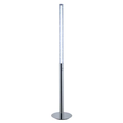 62 Inch Floor Lamp, Modern Cylindrical Design, Tall Round Chrome Base
