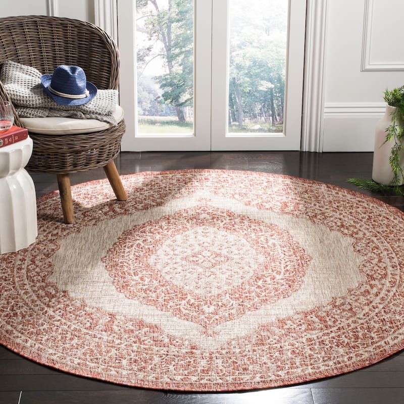 SAFAVIEH Courtyard Thoma Medallion Indoor/ Outdoor Waterproof Patio Backyard Rug