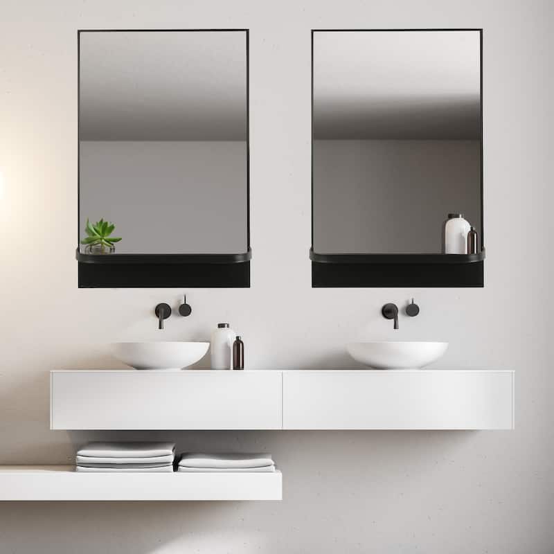 Iron and Glass Reflective Wall Mirror