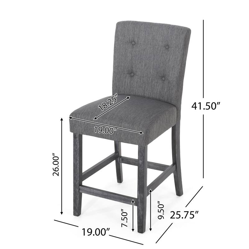 Rossburg Fabric and Rubberwood 26 Inch Counter Stools (Set of 2) by Christopher Knight Home