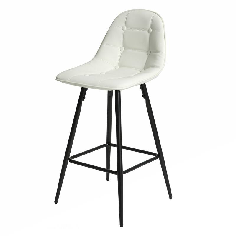 2PCS Counter Height Bar Stools With Metal Legs