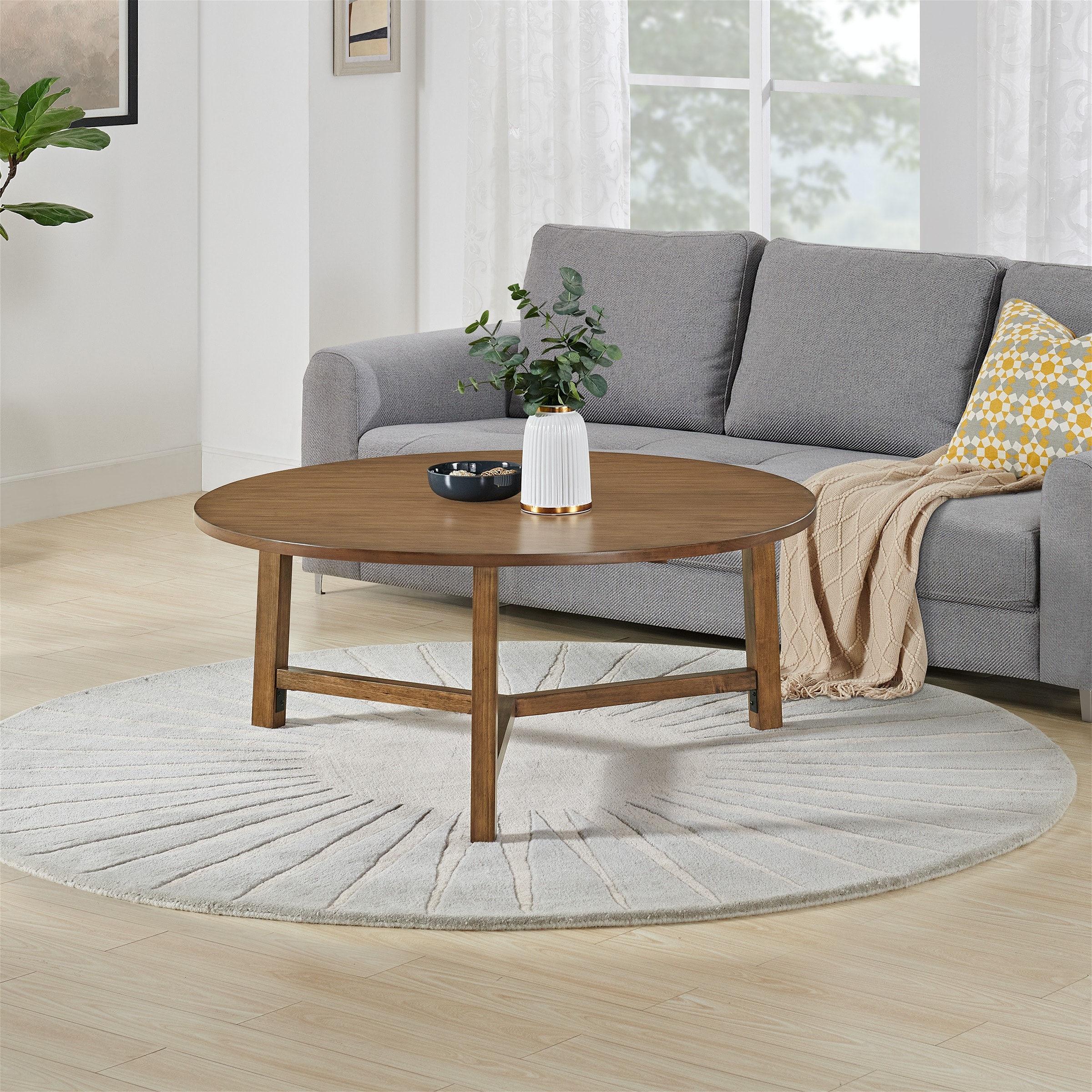 Alaterre 44 inch Newbury Round Coffee Table Pecan