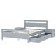 preview thumbnail 12 of 11, Full Size Pine Wooden Platform Kids Bed with Headboard,2-Removable Storage Drawers & 2-Bedside Tables, Easy to Assemble, Grey