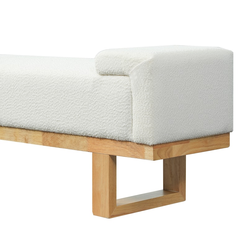 Christopher Knight Home - Modern Upholstered Ottoman Bench with Rubberwood Legs