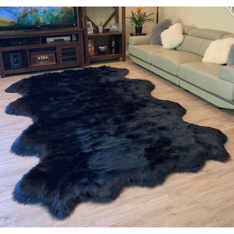 Ovella Home Premium Luxurious Faux Sheepskin 8-Pelt Plush Shag Area Rug - 6' x 8' - 6' x 8'