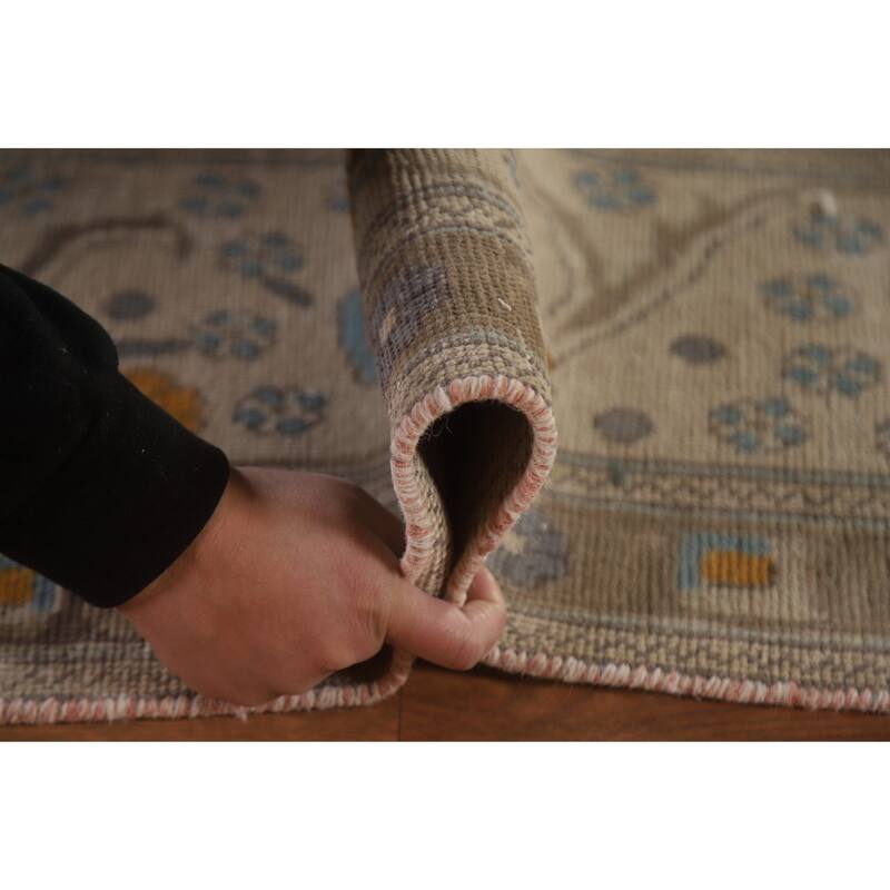 Hand Knotted Oriental 100% Wool Carpet Traditional Medallion Greys & Charcoal Tabriz Area Rug - 12' 8'' X 9' 6''