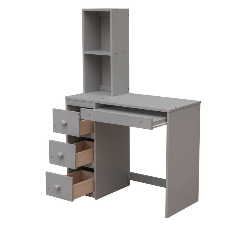 Twin Loft Bed with Stand-Alone Bed, Storage Staircase, and Desk