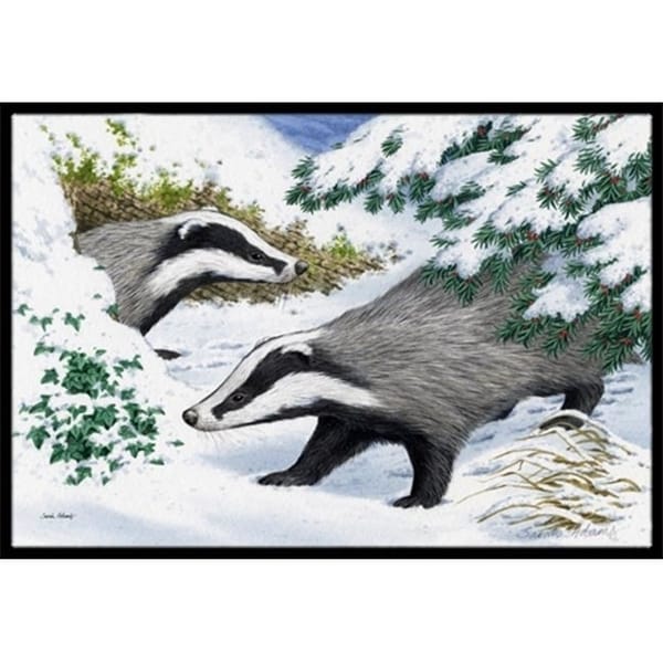 Carolines Treasures ASA2182MAT Badgers in the Snow Indoor or Outdoor Mat 18 x 27