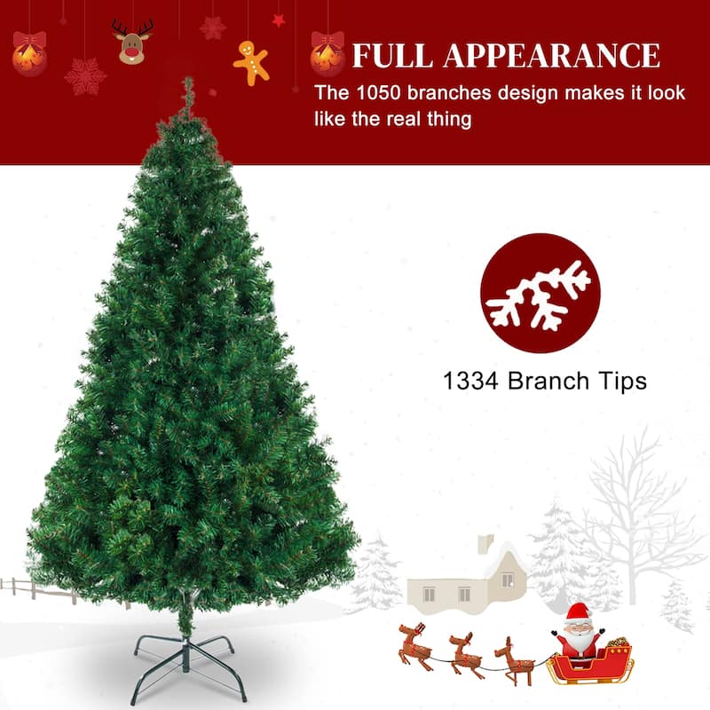 Green PVC Iron Christmas Tree with Branches and Stand - (43.3 x 43.3 x 70.9)"