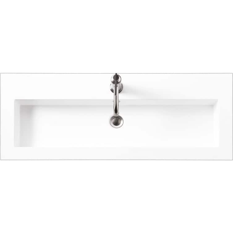 James Martin Vanities CSP-S4016 40" Stone Composite Vanity Top - White Gloss - Glossy