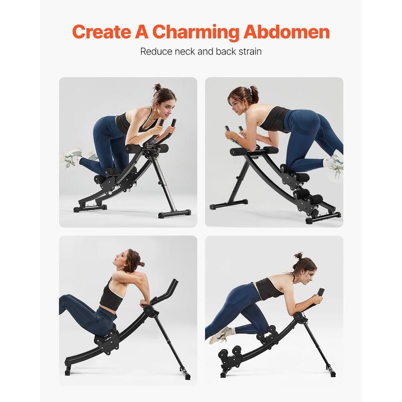 Black Workout Machine Equipment with 4 Incline Angles and 4 Height Settings Perfect for Home Gym