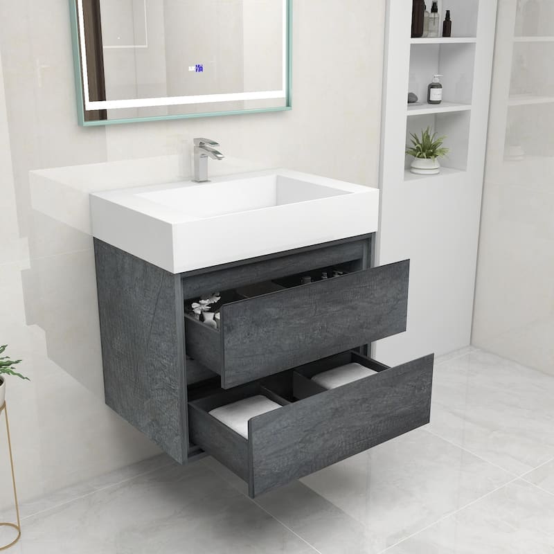 Victoria 30" Wall Mounted Modern Vanity with Acrylic Sink