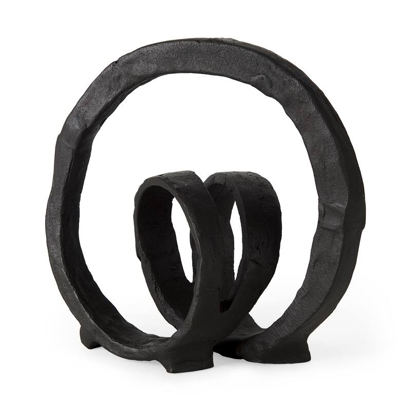 Stanislaw II Black Metal Infinite Ribbon Sculpture - 8.3"W x 4.7"D x 8.3"H - 8.3"W x 4.7"D x 8.3"H