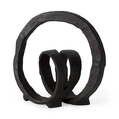 Stanislaw II Black Metal Infinite Ribbon Sculpture - 8.3"W x 4.7"D x 8.3"H