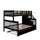 preview thumbnail 10 of 46, Twin-over-Full Bunk Bed with Twin size Trundle, Storage and Guard Rail for Bedroom, Dorm, for Adults