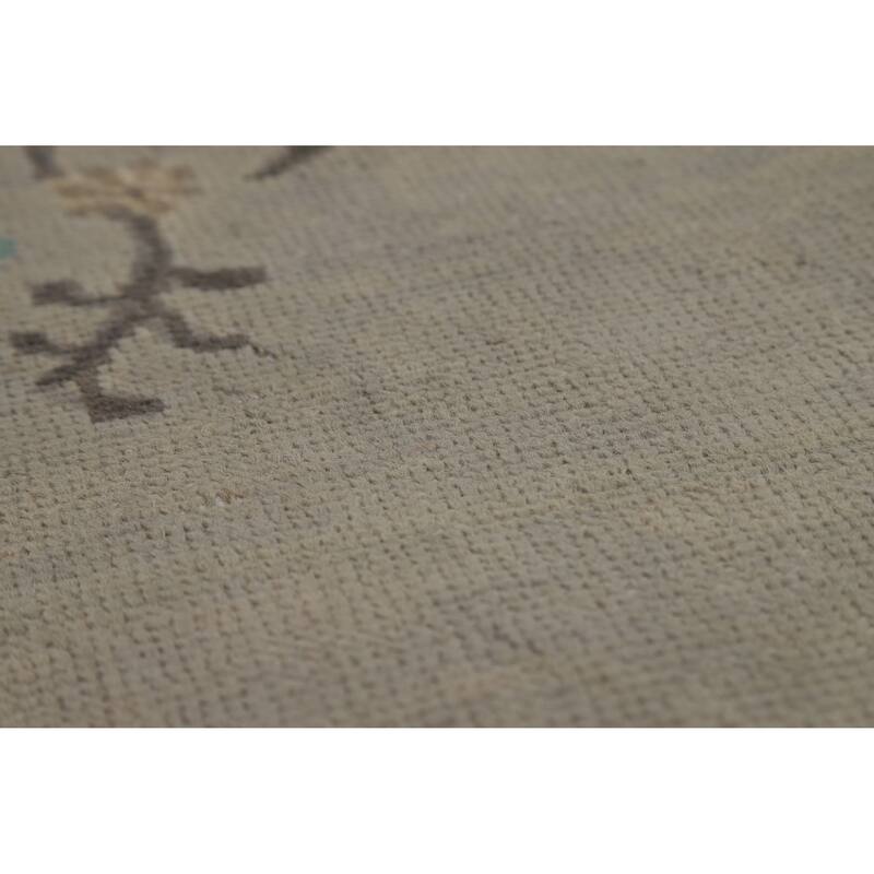 Geometric Tabriz Persian Vintage Area Rug Hand-Knotted Wool Carpet - 9'5" x 12'3"