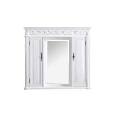 Roman 42" Antique White Medicine Cabinet
