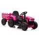 preview thumbnail 4 of 16, 12V Kids Ride On Tractor with Trailer, Battery Powered Electric Car w/ Music, USB, Music,LED Lights, Vehicle Toy for 3 to 6 Ages