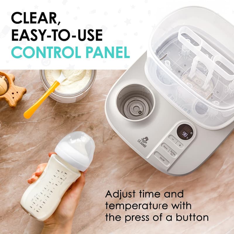 Lil' Jumbl 2-in-1 Baby Bottle Warmer & Sterilizer Dryer for Milk & Steam