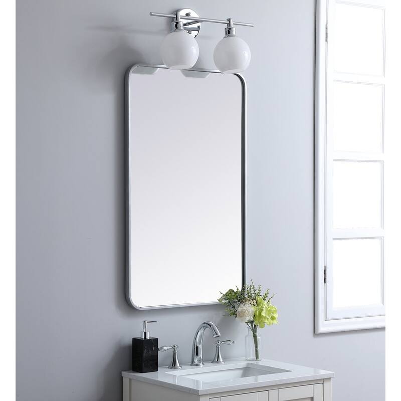Ezra Soft Corner Metal Rectangular Mirror