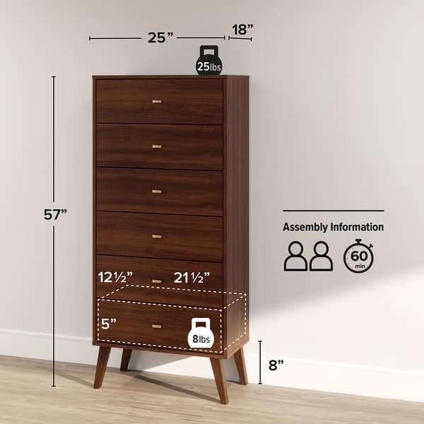 prepac milo mid century modern 7-drawer dresser Amazon.com: Prepac Milo Mid-Century 6 Drawer Tall Dresser Chest For  Bedroom, Dresser, 16" D x 25" W x 56.25" H, Cherry & DBR-1407-1 Dresser, 7- Drawer, Cherry : Home & Kitchen