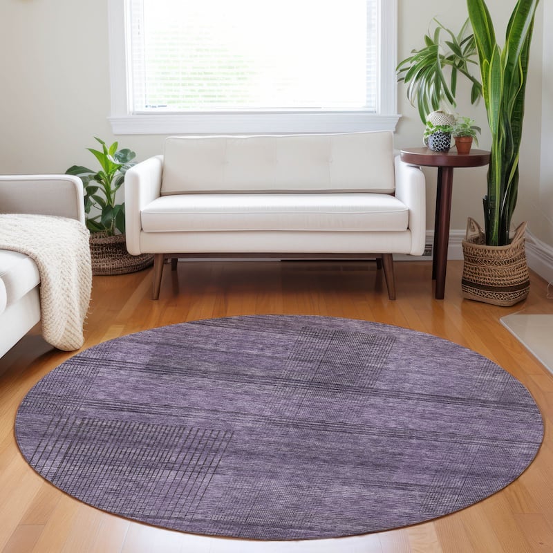 Machine Washable Indoor/ Outdoor Chantille Contemporary Imprints Rug
