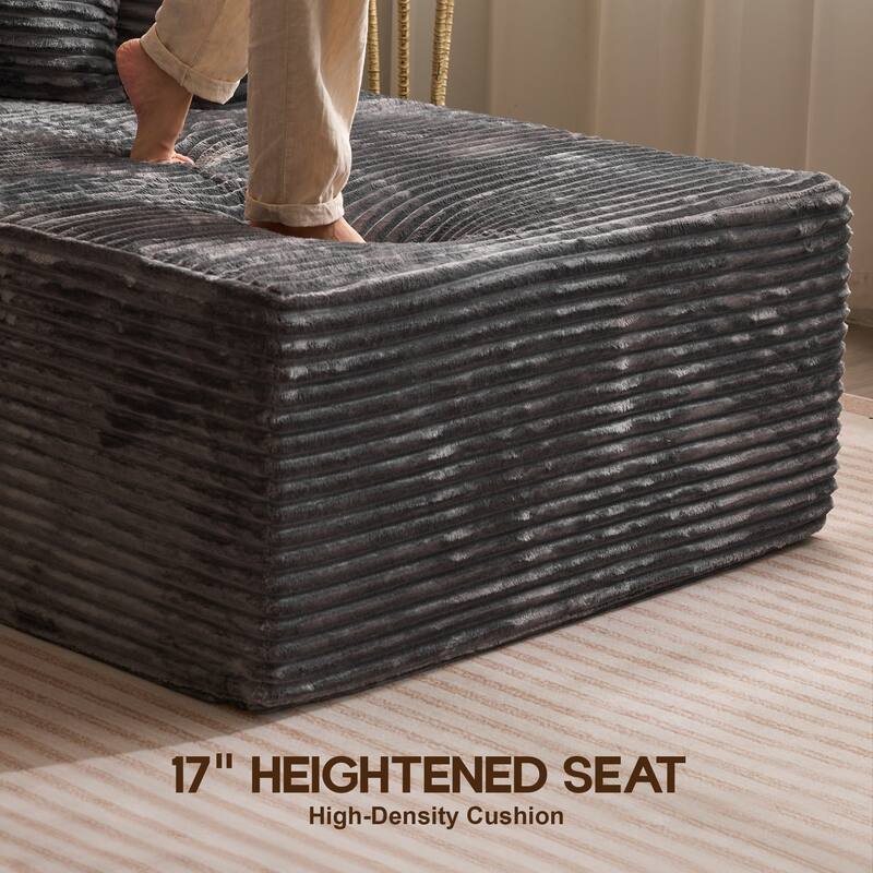 OVIOS All-Foam Plush L-Shaped Sofa​