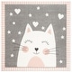 preview thumbnail 4 of 12, SAFAVIEH Carousel Kids Yuha Cat Rug 3' Square - Pink/Grey - Square
