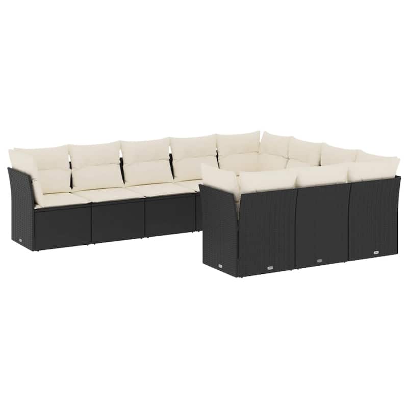vidaXL Garden Sofa Set Black, Cream White - 24.4 x 24.4 x 27.2