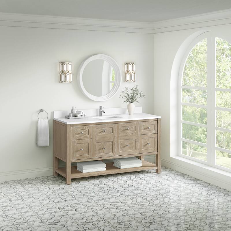Breckenridge 60" Single Vanity, Whitewashed Oak - 60S