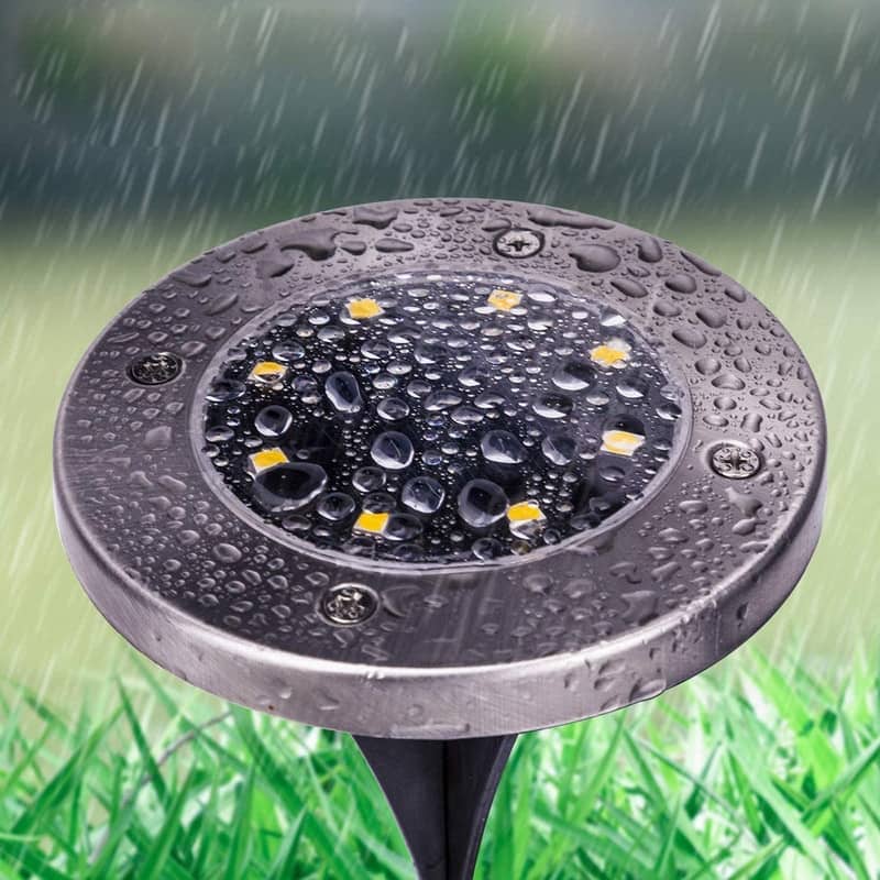 FKHouse 8-pack Sliver Solar Powered Integrated LED Ground Lights