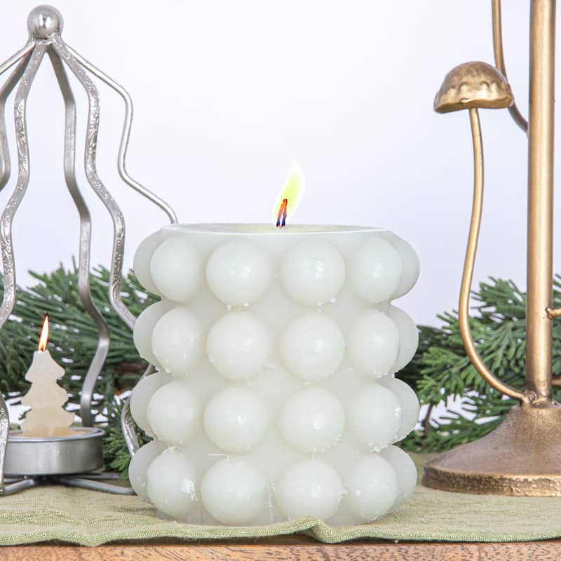Unscented Hobnail Pillar Candle