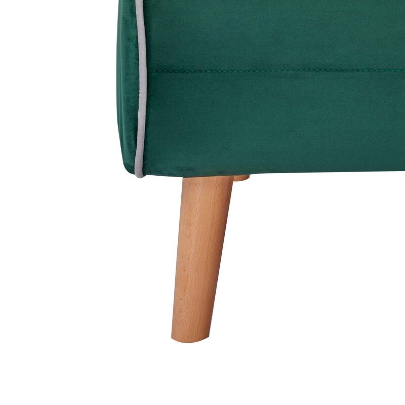 2-Piece Velvet Foldable Sleeper Sofa Chair, Sofa Bed with 3-Position Adjustable Backrest, Quick 10-Second Conversion