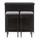 preview thumbnail 3 of 5, CorLiving Parksville Black Patio Bar Set - Ash Grey Cushions 3pc