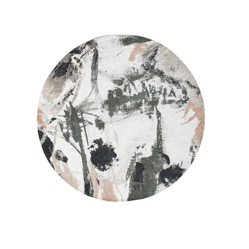 Guzoc Geometric Abstract Modern Non Skid Woven Area Rug By HomeRoots - 84' X '84' X '0.12