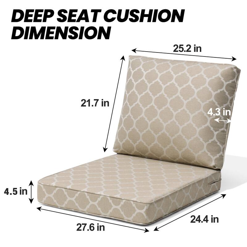 27.6 in. x 24.4 in. Crestlive Products Outdoor Deep Seat Cushion Chair Set