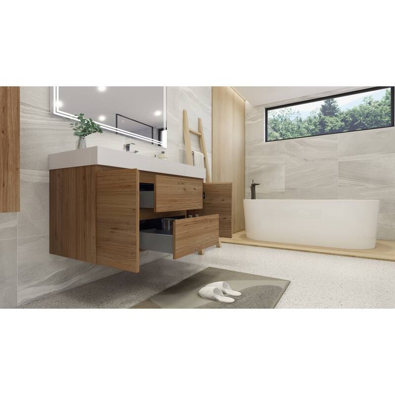 Baillie 60'' Wall-Mounted Vanity with Single Reinforced Acrylic Sink