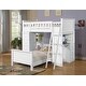 preview thumbnail 4 of 5, Contemporary Design Twin Over Twin Bunk Bed with Built-in Desk, Sturdy Construction & Safety Guaranteed, White