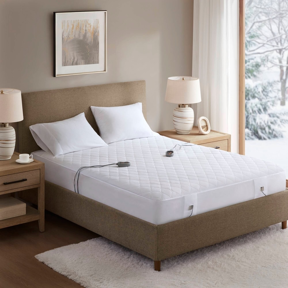 Beautyrest Cotton Blend Heated Mattress Pad - White