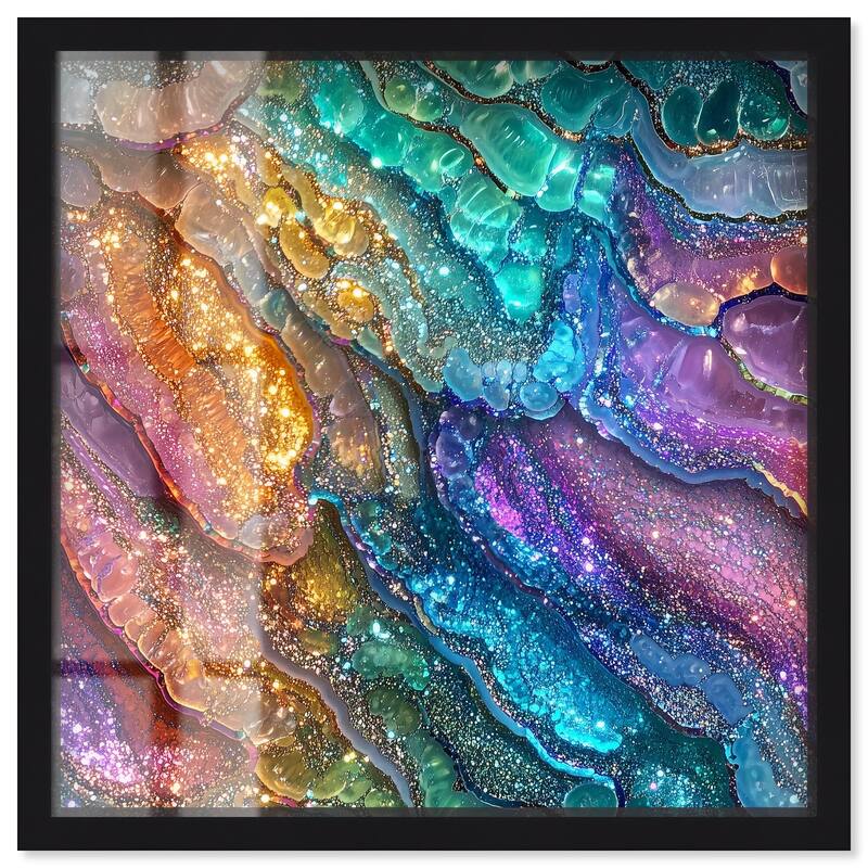 Glittering Spectrum I Shadowbox by Art Remedy - Black - 20" x 20"