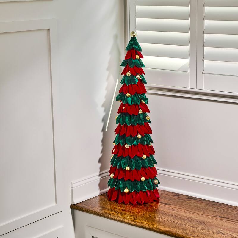 40" Velvet Loop Tree With Ornaments