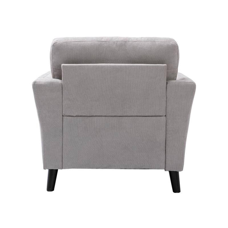Velvet Upholstered Fabric Chair with 2 Pillows