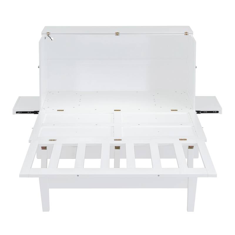 Queen Size Murphy Bed with USB Port and removable Shelves on Each Side