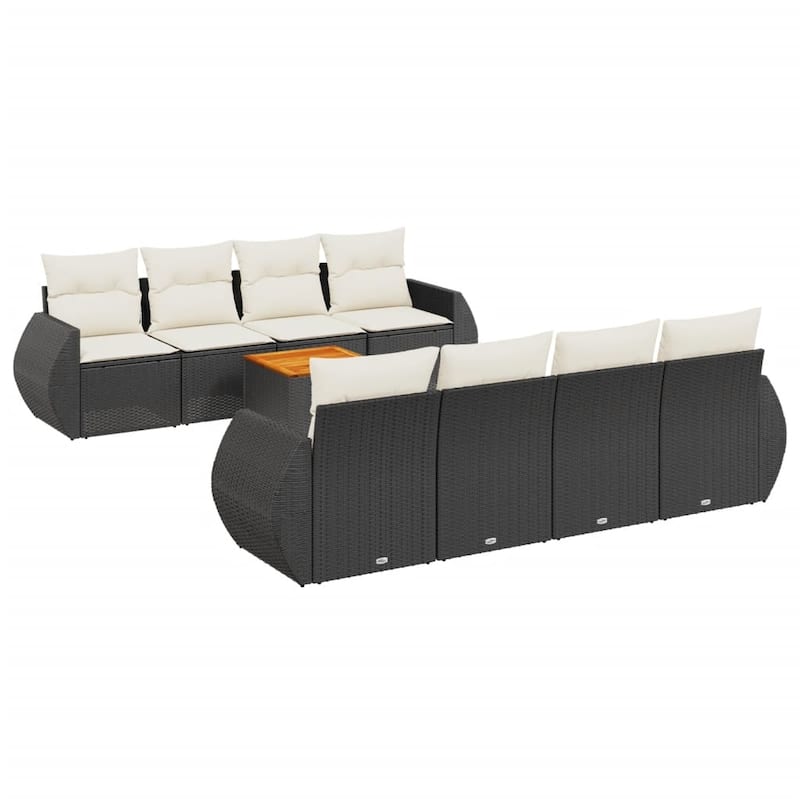 vidaXL Garden Sofa Set Black, Cream - 24.4 x 27.6 x 27.2