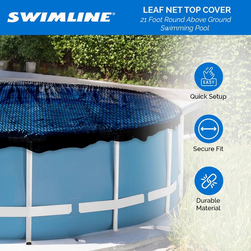 Swimline 21 Foot Round Above Ground Swimming Pool Leaf Net Top Cover | CO921 - 6.43