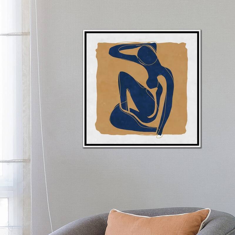 iCanvas "Nude Blue Woman 3" by Maximiliano Casal Framed Canvas Print
