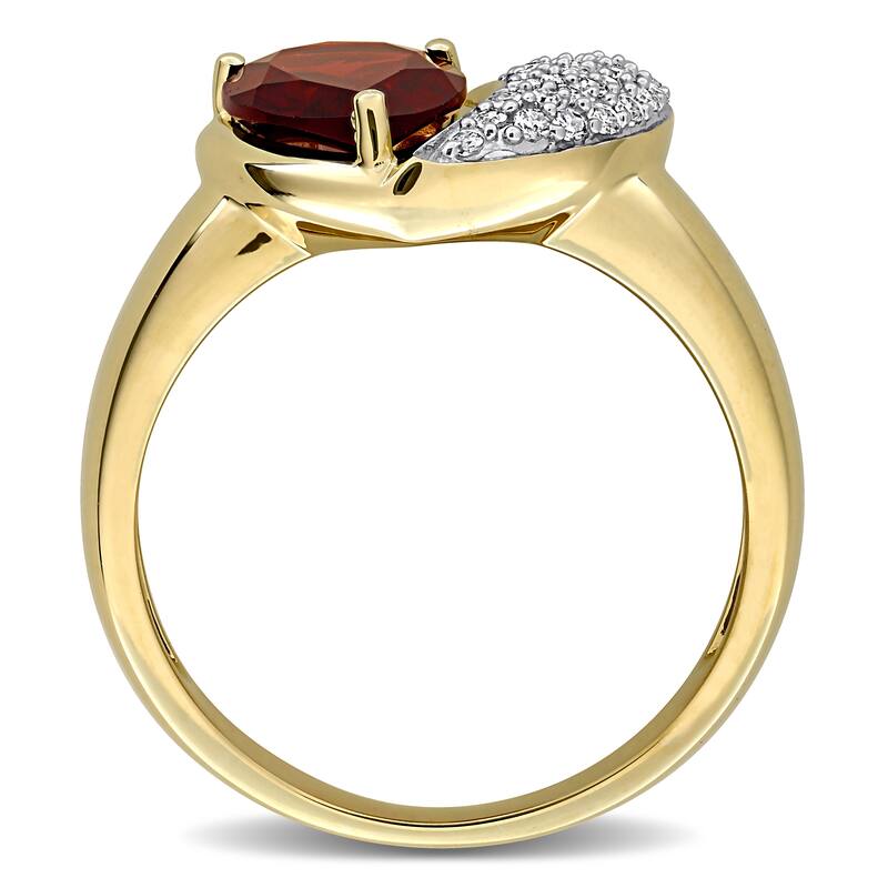 Miadora Gemstone and 1/7ct TDW Diamond Heart Ring in 10k Gold