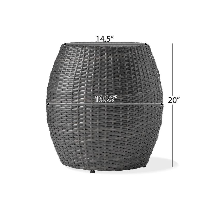 Outdoor Wicker 14.00" Patio Side table
